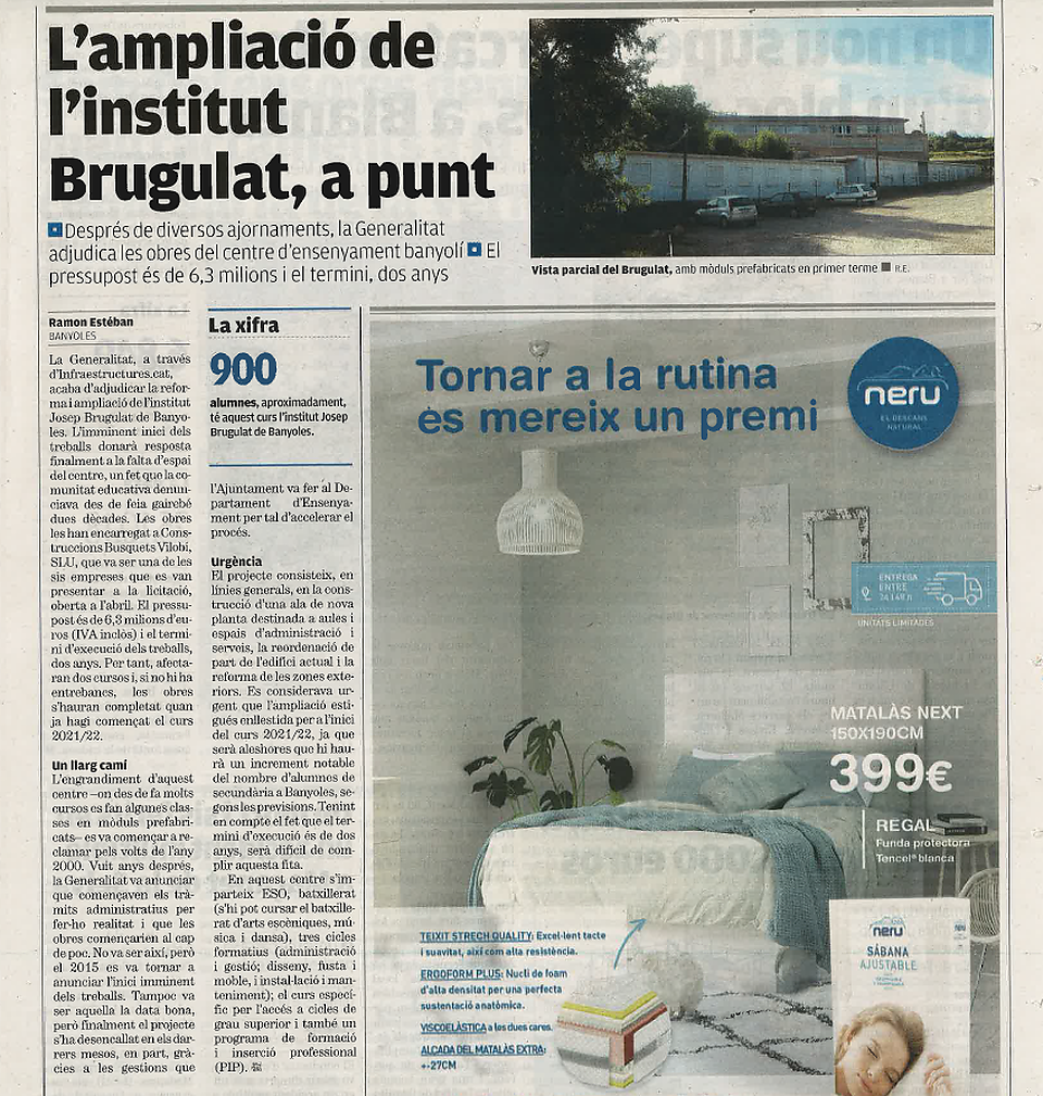 Extension et adaptation de l'institut Josep Brugulat de Banyoles